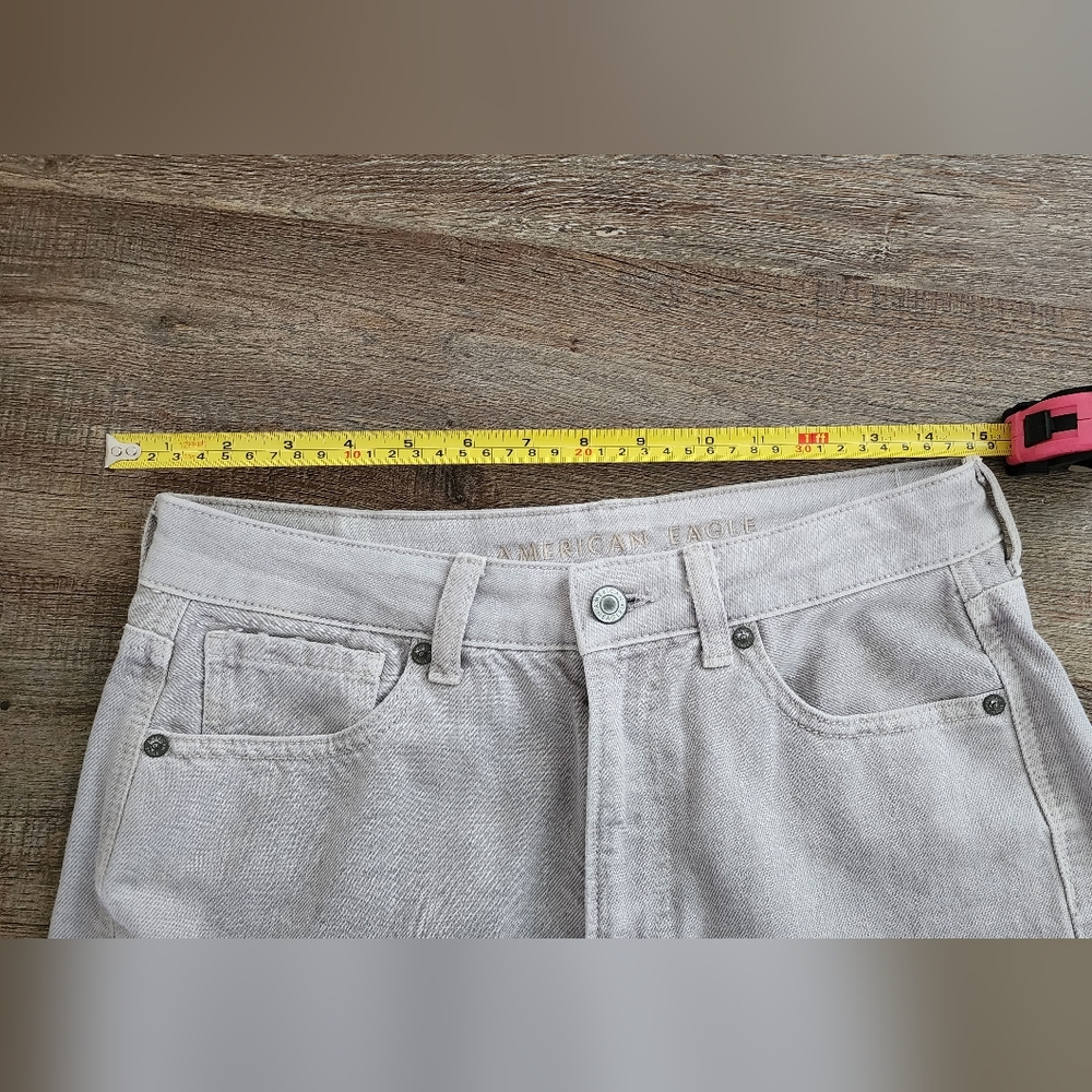 American Eagle Distressed Mom Jean Womens 6 Gray Boho Grunge Festival - Picture 7 of 9